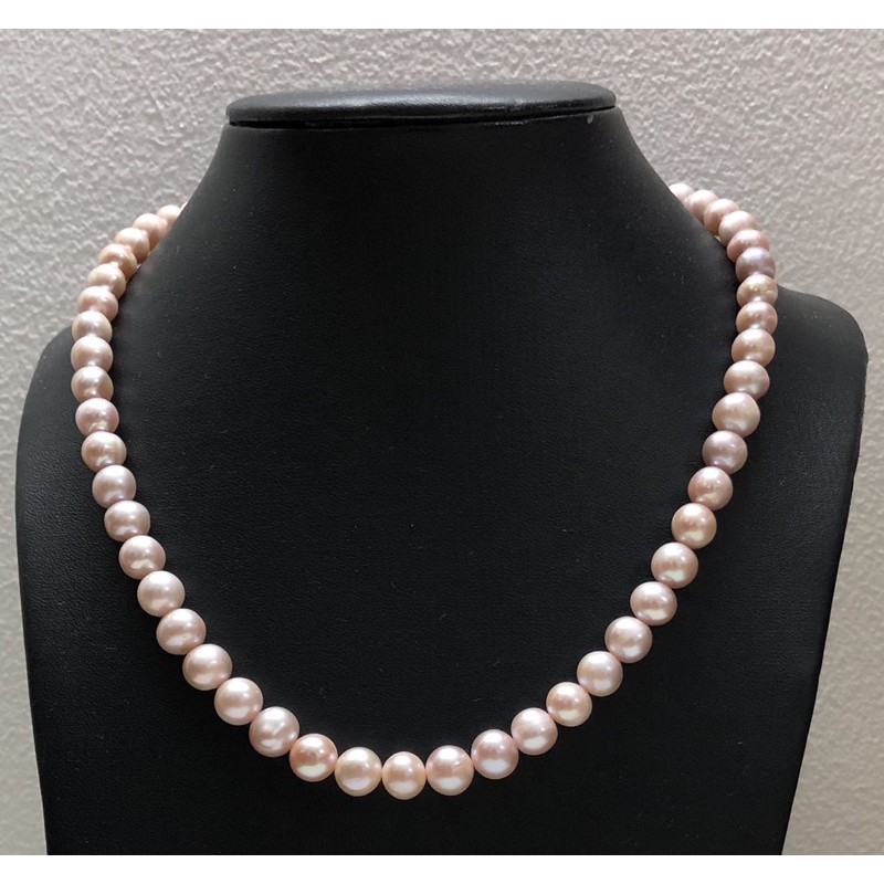 Vòng cổ hạt màu hồng tím size 9Ly