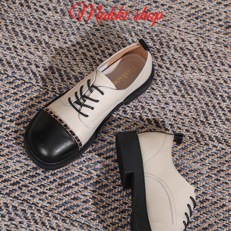 Giày boot nữ đế thấp viền xích, Boot cổ thấp dáng mới thời trang cao cấp giá rẻ MAKKI SHOP TD445