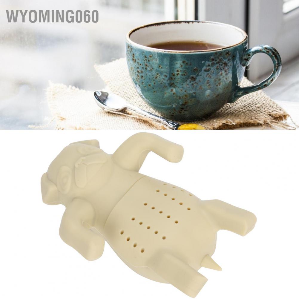 Wyoming060 Cute Dog Shape Tea Strainer Silicone Leaf Infuser Filter for Home Office Use Beige