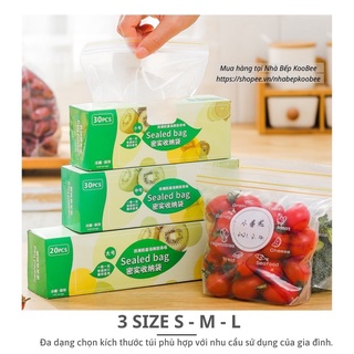 Sét 3 Hộp Túi Zip Đựng Thực Phẩm Sealed Bag có note tiện lợi