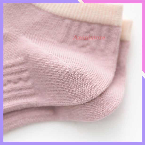 Tất cổ ngắn, vớ cổ ngắn nữ  Cotton Cổ Dệt Kim Cương phong cách Hàn Quốc (TP CN 025 – Aninistore)