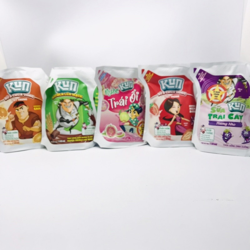 Sữa Kun Socola/cam/dâu/nho túi 110ml