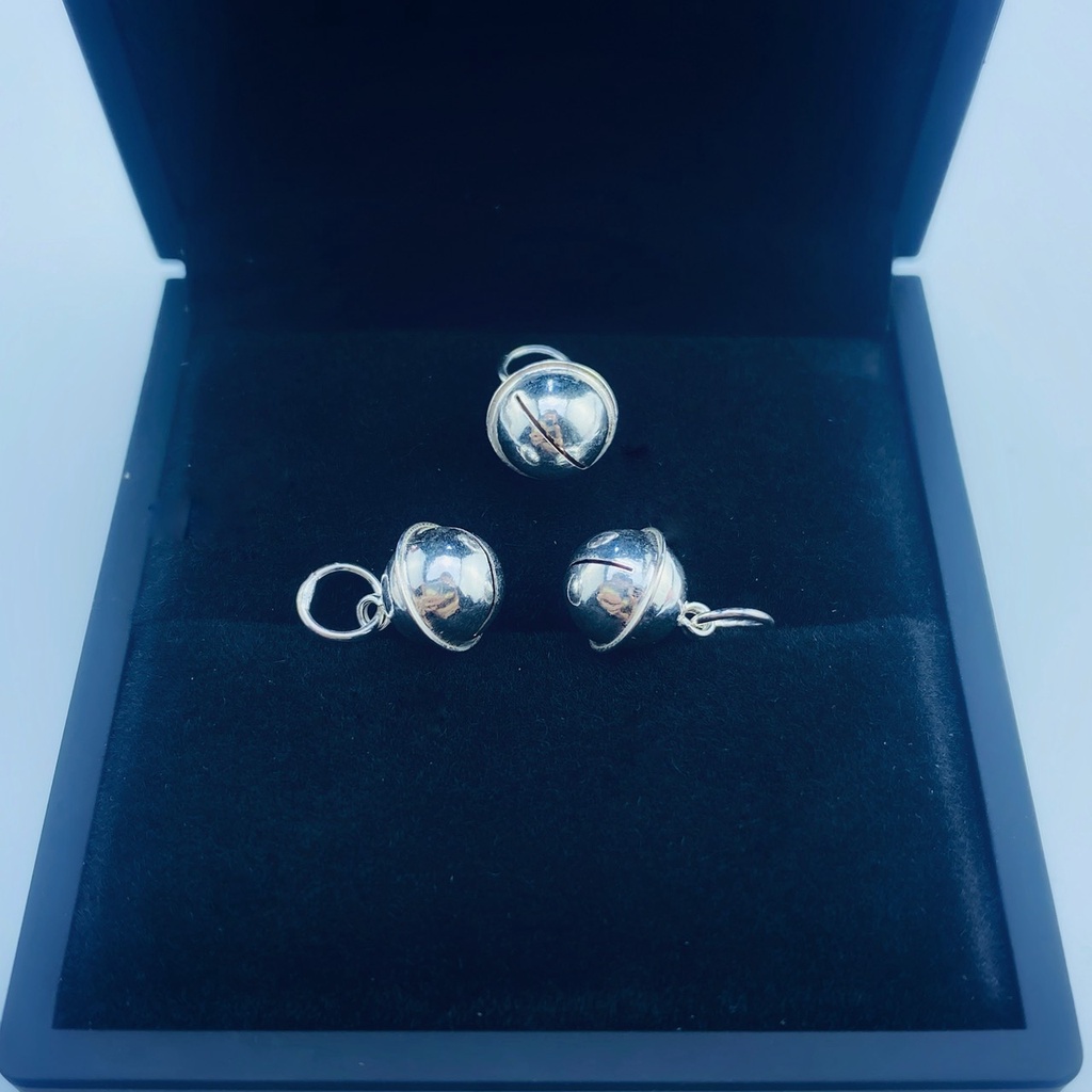 Chuông bạc ta 925 cao cấp 6mm, 8mm, 10mm GẤU SILVER - G0050
