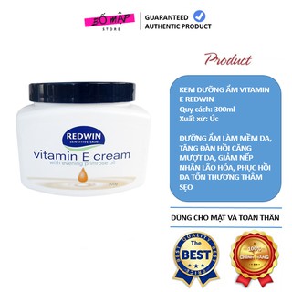 [SALE] [CAM KẾT 100% CHÍNH HÃNG] Kem dưỡng ẩm VITAMIN E REDWIN Úc 300g