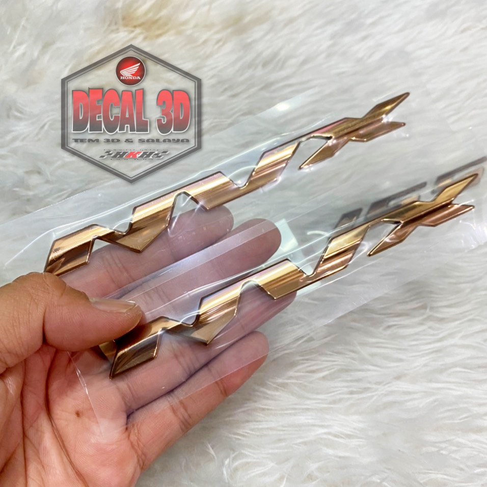 Tem NVX 125 155 chữ nổi hàng zin cao cấp màu vàng đồng không bao chóc