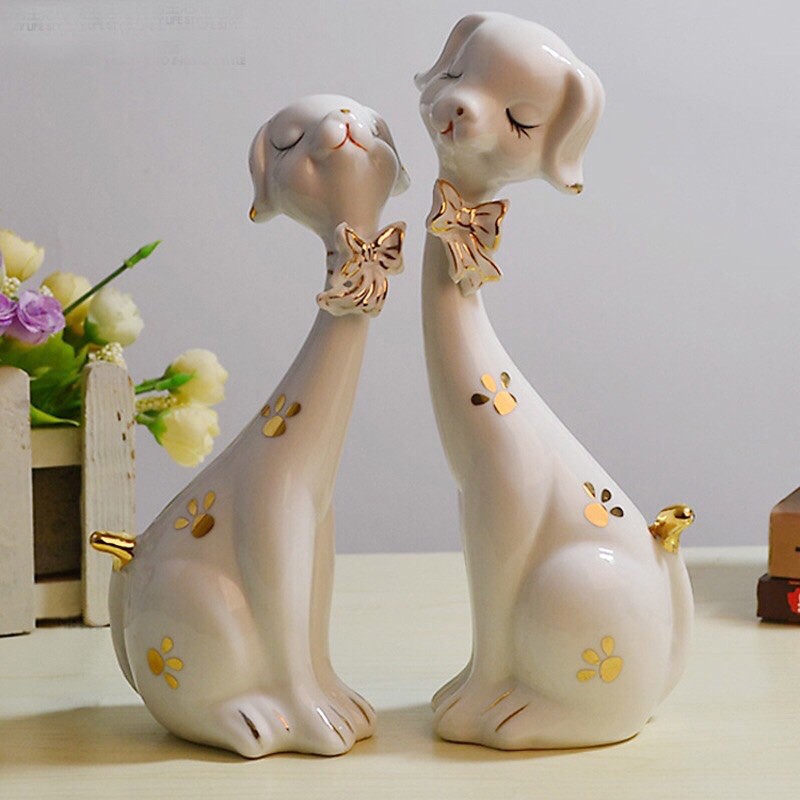 Bộ đôi chó sứ xinh xắn