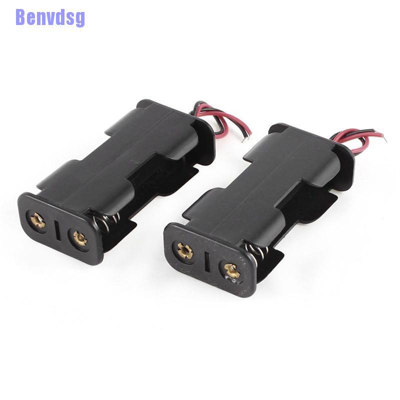 1 Hộp Pin Có Dây Bằng Nhựa Màu Đen Cho 2 X Aa