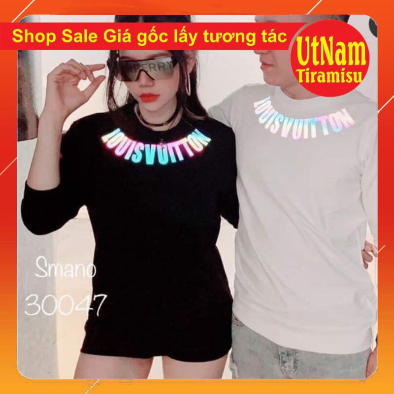 Áo phông phản quang bo tay bo gấu LVT♥️  unisex form rộng oversize streetwear  Dày dặn, mềm mịn, co giãn 4 chiều giá rẻ
