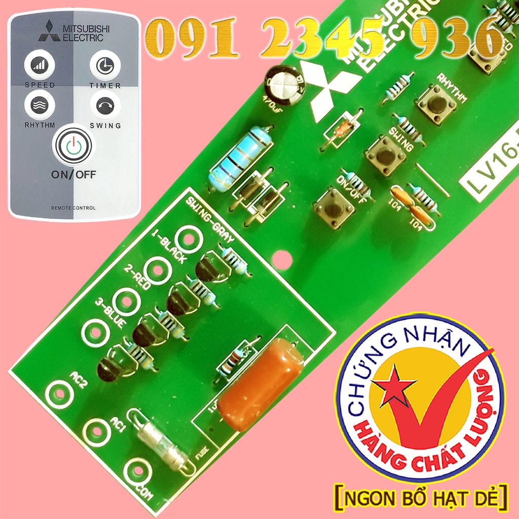 Bo Mạch quạt MITSUBISHI cho Quạt Cây và Quạt Đứng Mitsubishi mẫu mã LV16-R + LV16-RT + LV16-RR + LV16-RS +...
