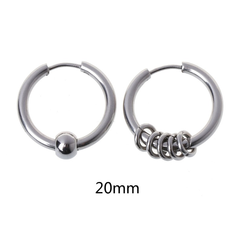 Khuyên tai tròn chất liệu inox 8mm - 20mm