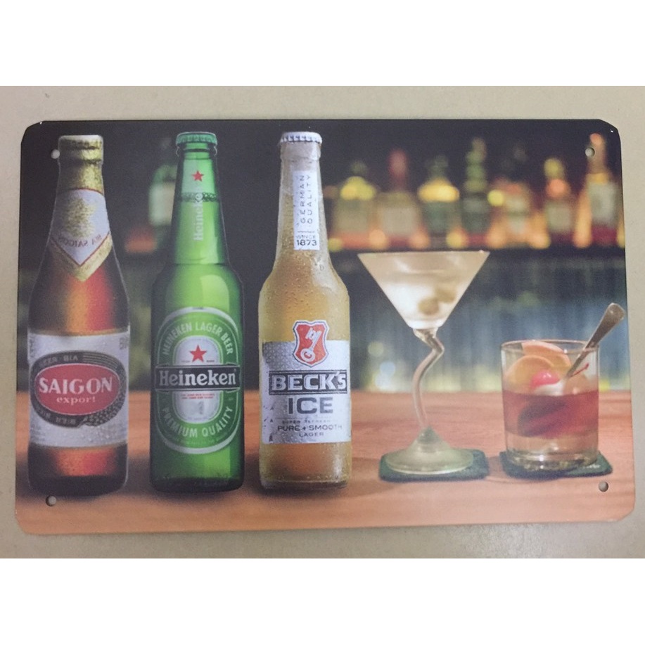 Tranh thiếc trang trí tường chủ đề ẩm thực Việt Nam: cafe, bánh mì, cơm tấm, ăn nhậu,... decor quán phong cách