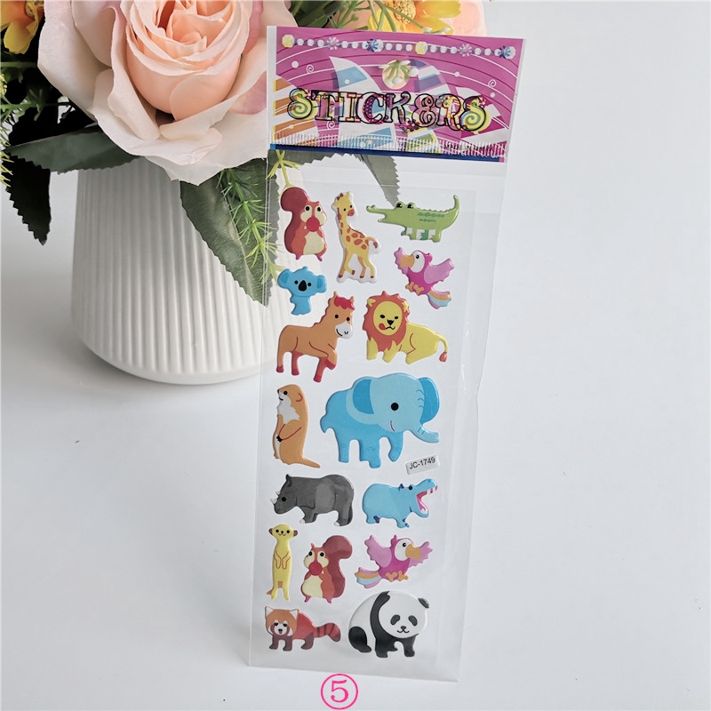 1 Sheet ▶ Animal Zoo Educational Toys Stickers ◀ Cartoon 3D DIY Kids Reward Stickers