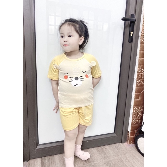 Bộ cộc thun lạnh hình thú Mimonri bé trai/bé gái (6-16kg)