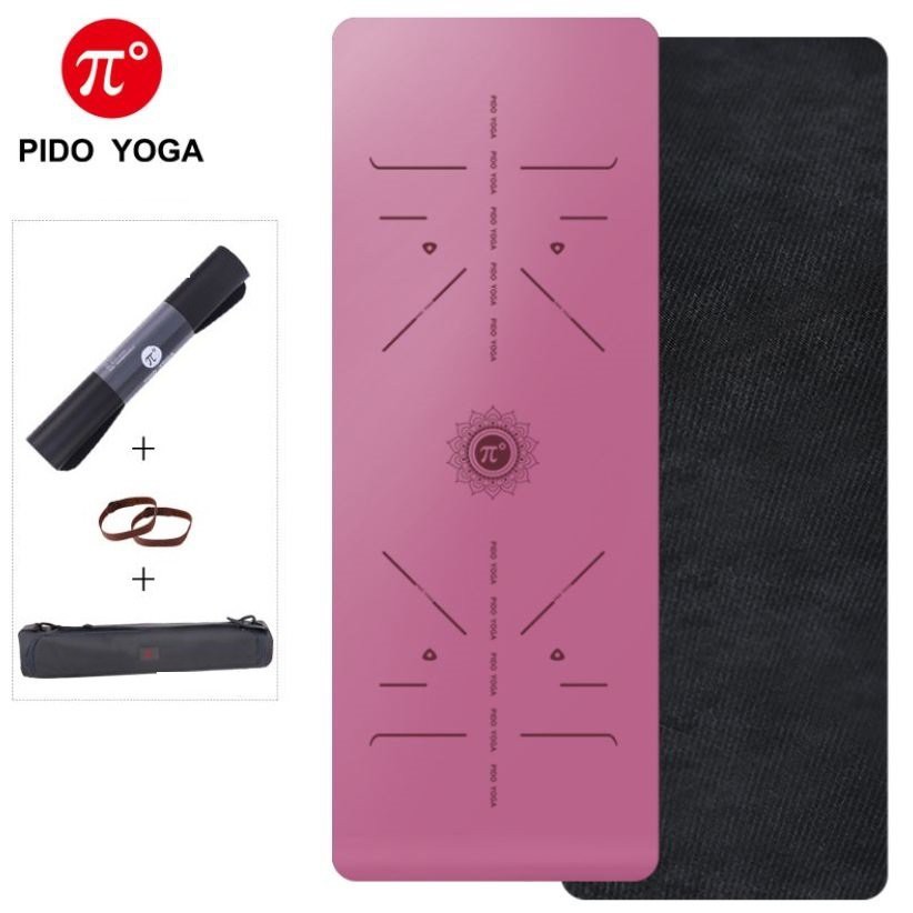 Thảm Tập Yoga Định Tuyến PIDO Chất Liệu Cao Su Tự Nhiên Thế Hệ Mới 2021 (Tặng Kèm Túi + Dây Buộc)