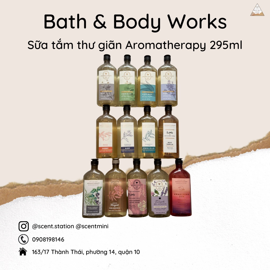 Sữa tắm thư giãn Aromatherapy Bath &amp; Body Works 295ml