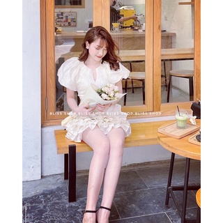 Váy gấm bèo xoè tay bồng tiểu thư ♥️