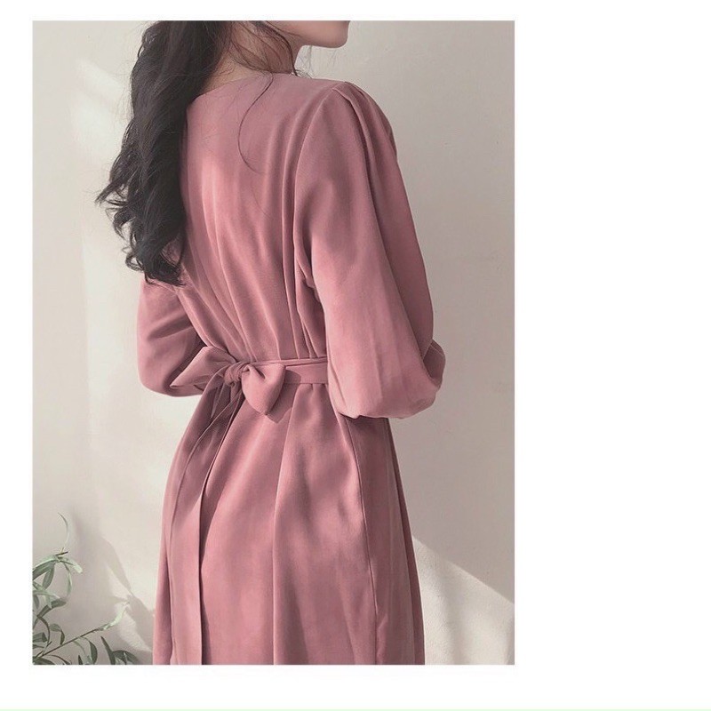 LẺ GIÁ SỈ - Set Áo váy đôi sơ mi CoupleTina mềm mịn cao cấp - màu hồng ruốc