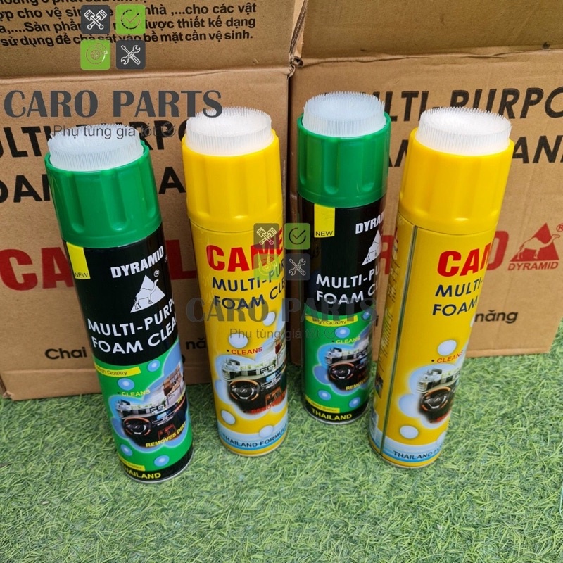 Chai xịt bọt vệ sinh đa năng nội thất, ghế da, trần nỉ ô tô DYRAMID / CAMEL/ Foam Cleaner/ Multi Purpose