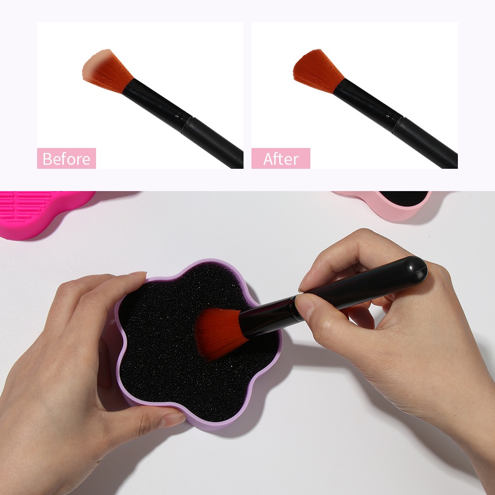 [Hàng mới về] Miếng Silicon Giặt Cọ Trang Điểm Ướt Và Khô Tiện Dụng