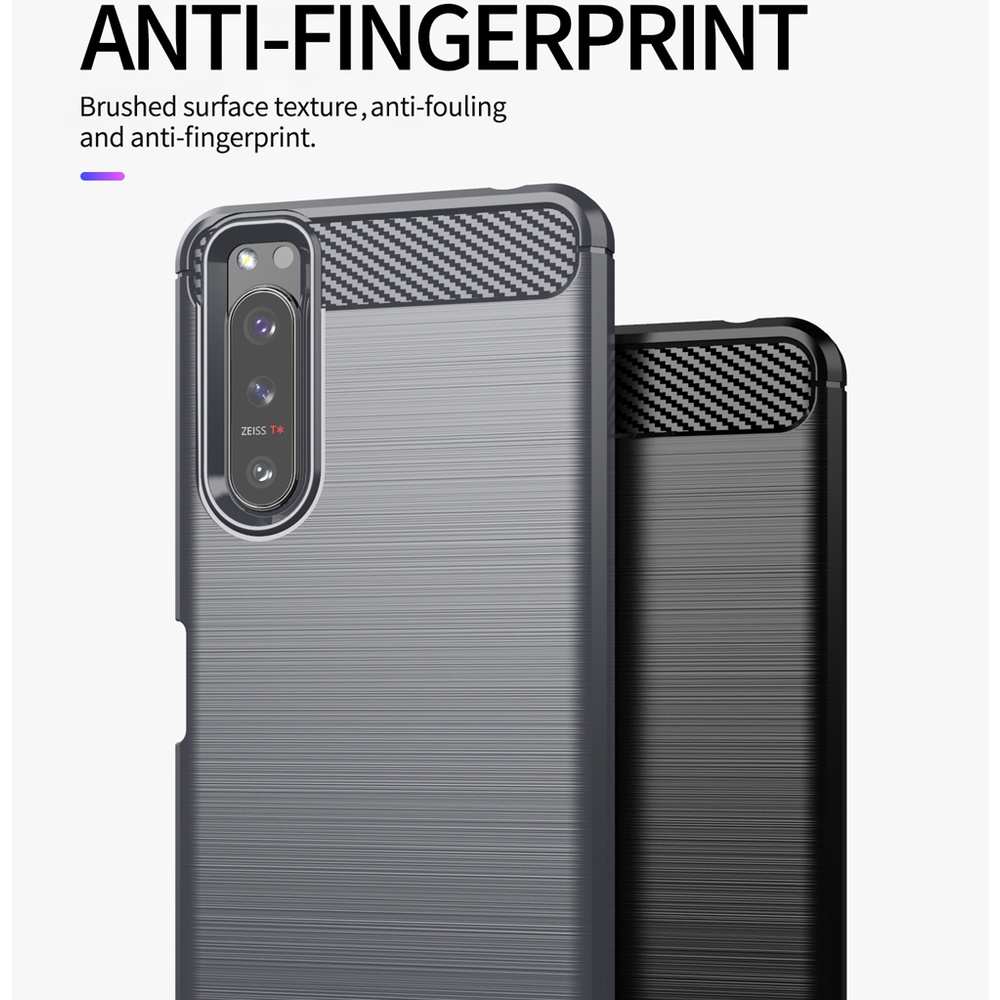 Ốp điện thoại silicon mềm sợi carbon chống sốc cho Sony Xperia 1 5 10 II III Xperia 5 II 10 III Fundas