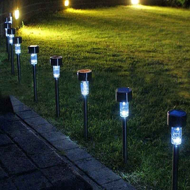Đèn Led Năng Lượng Mặt Trời Bằng Thép Không Gỉ Chống Thấm Nước Trang Trí Sân Vườn