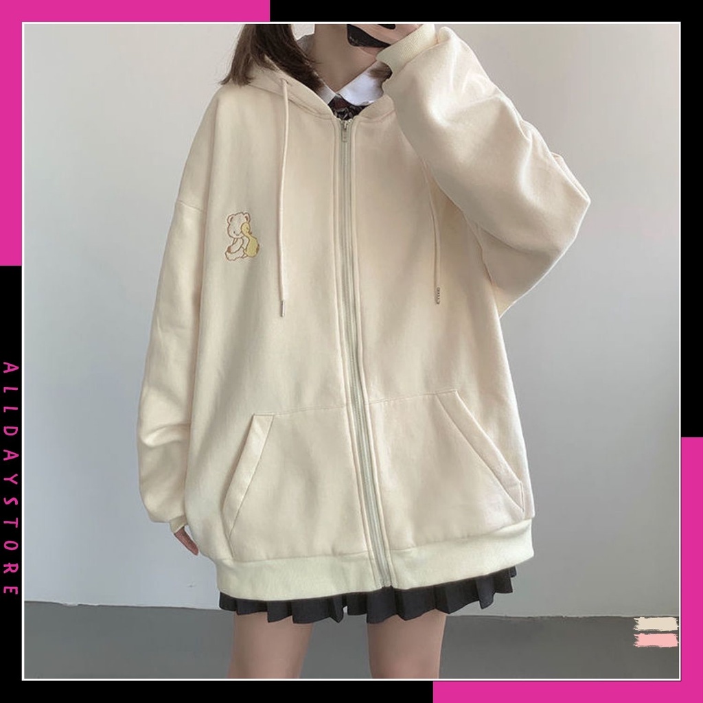 Áo khoác nỉ ullzang học sinh,phong cách Hàn Quốc