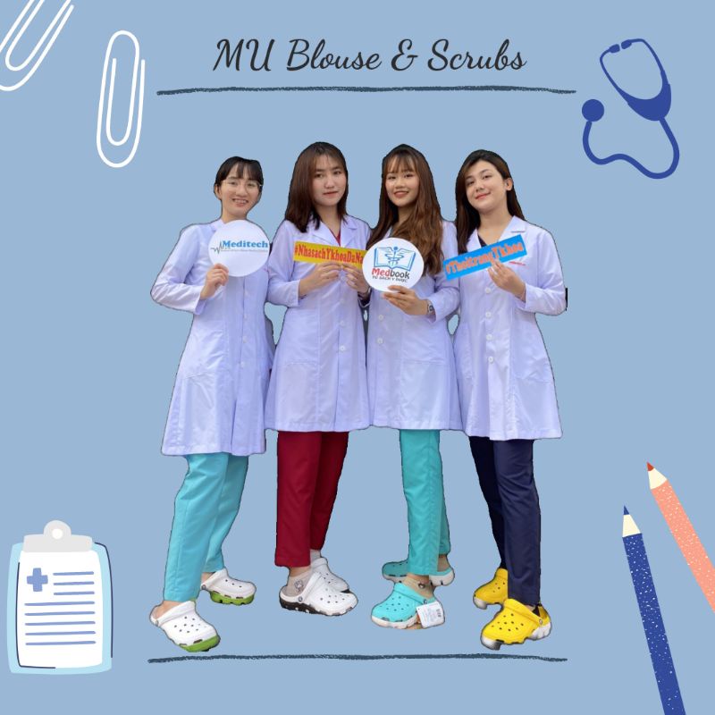 ÁO BLOUSE PHỔ THÔNG DÀNH CHO SINH VIÊN Y - BÁC SĨ - ĐIỀU DƯỠNG - DƯỢC SĨ