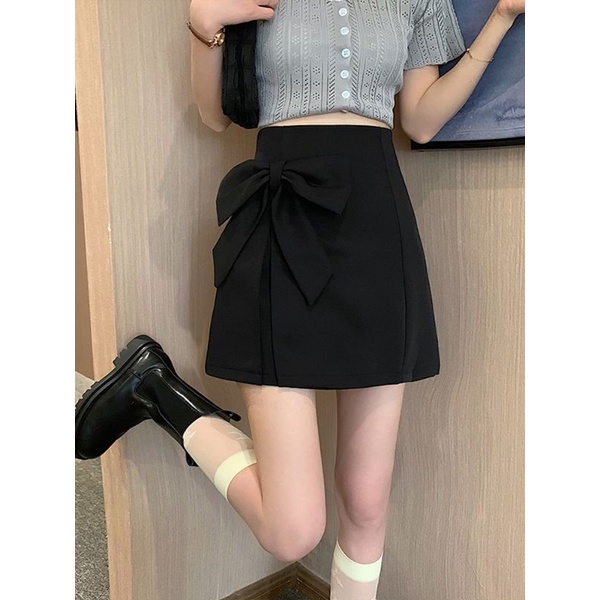 Chân Váy Chữ A Bánh Bèo Có Nơ