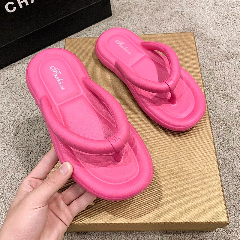 Dép Xỏ Ngón Đế Bằng Thời Trang Đi Biển Mùa Hè Cho Nữ Lật