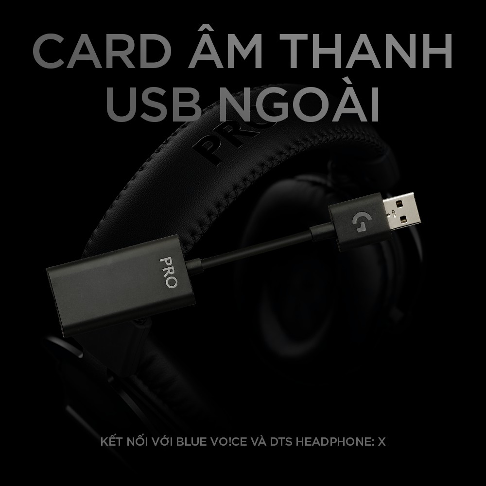 Tai nghe game Logitech G Pro X - Mic Blue Voice, âm thanh vòm, màn loa Pro-G 50mm, đệm tai cao su non