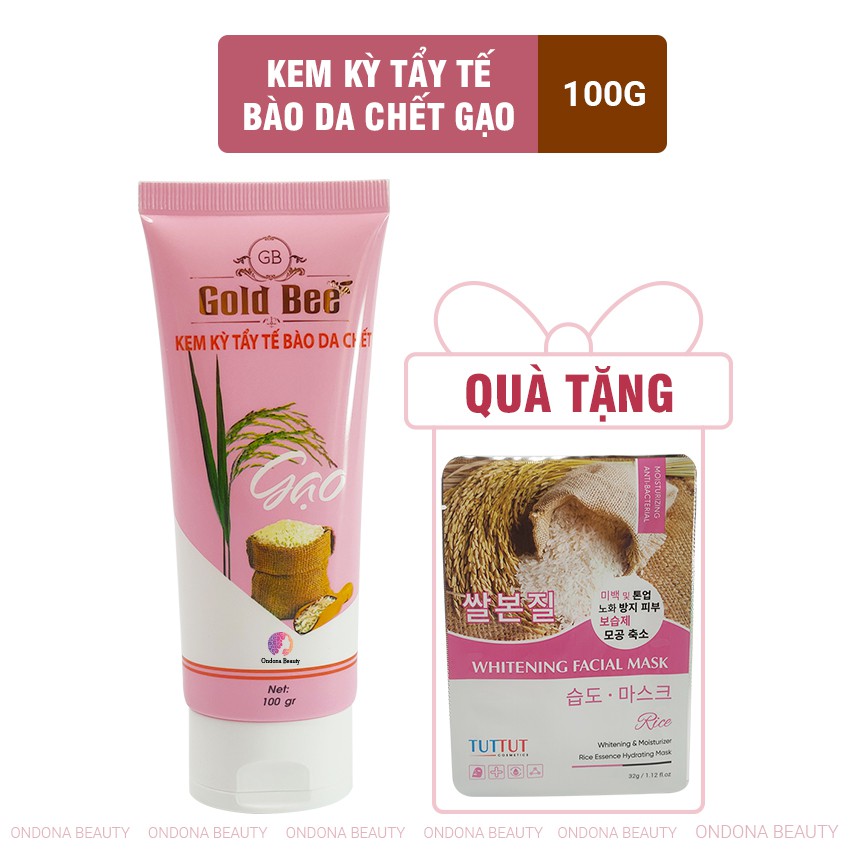 [Real Natural] KEM TẨY KỲ TẾ BÀO DA CHẾT TINH CHẤT GẠO (dành cho da mặt) Gold Bee - Ondona Beauty