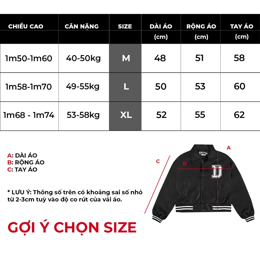 Áo khoác da nữ dáng ngắn local brand Davies Leather Cropped Varsity Jacket| D15-K33