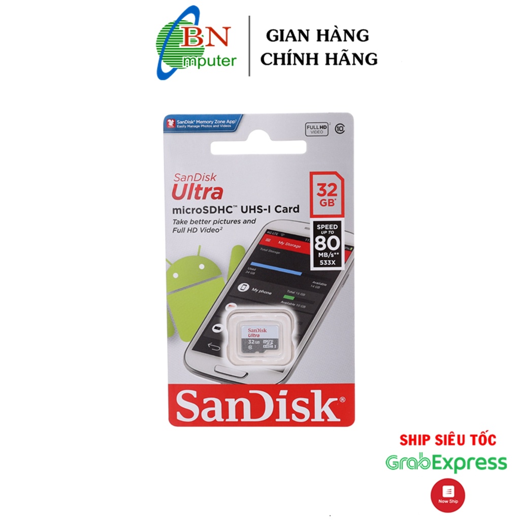 Thẻ nhớ 32G Sandisk chuyên dụng cho Camera