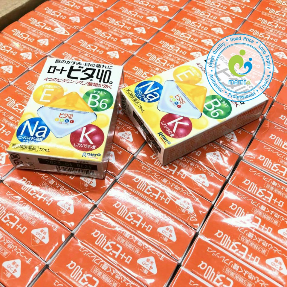 Nước nhỏ mắt Rohto Vita 40 (Xanh mát lạnh/ Vàng mát vừa 12ml)/Sancoba (5ml) hỗ trợ thị lực cho người cận, Nhật Bản