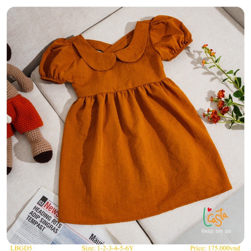 Váy baby doll cổ sen đũi mềm, mát Lcasta