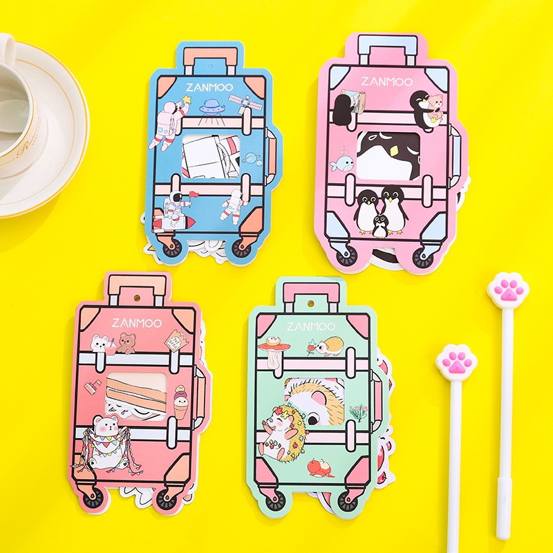 Set 35 nhãn dán Sticker hình gấu dễ thương dùng để trang trí sổ tay ND29