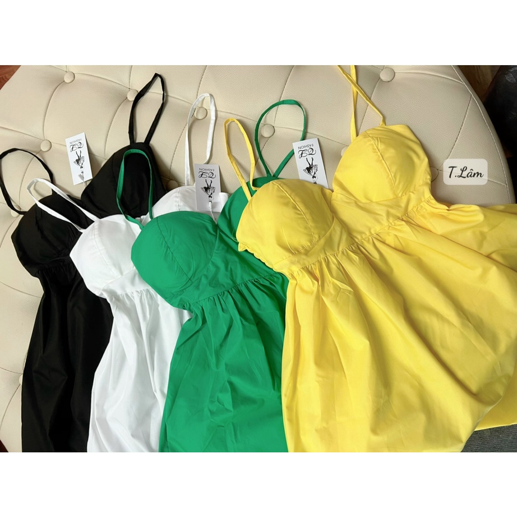 Váy thô 2 dây baby doll 4 màuu Chun lưng Bầu Bì Mặc thoải mái ạ  Hàng Hot