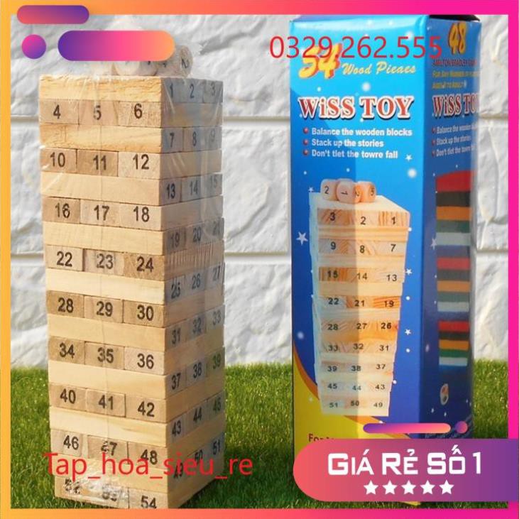 (Rẻ Vô địch) Đồ Chơi Rút Gỗ Wish Toy Cho Bé (54 thanh)