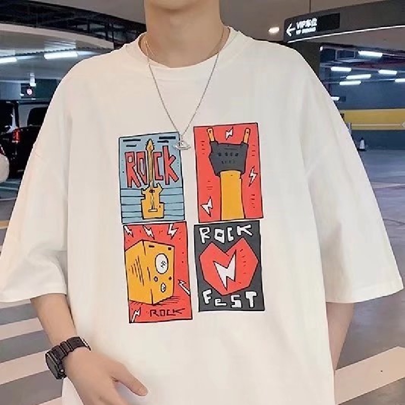 Áo Thun Tay Ngắn Dáng Rộng In Chữ Phong Cách Hip Hop Đường Phố Hàn Quốc Thời Trang Cho Nam Và Nữ [M-8XL]