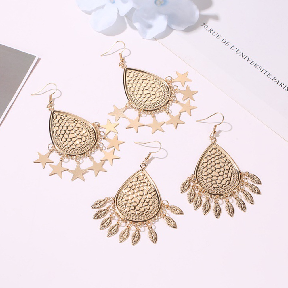 Đôi Bông Tai Họa Tiết Hình Học Kiểu Dáng Cá Tính Cho Nữ