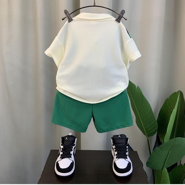 Set Đồ Mùa Hè 2 Món Gồm Áo Tay Cộc Thời Trang Cho Bé Trai