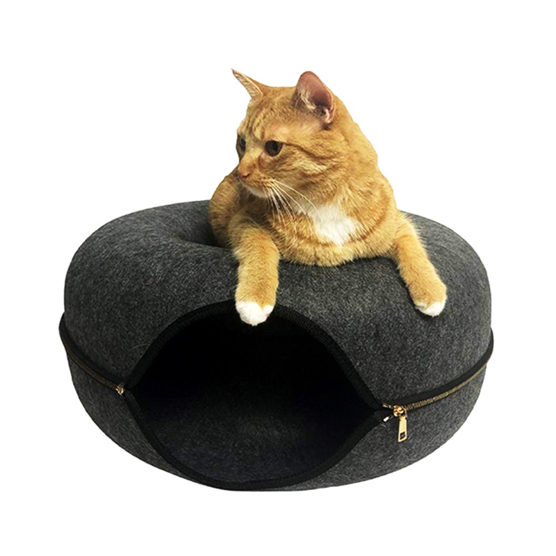 Đường Hầm Tròn Đồ Chơi Bằng Vải Nỉ Mềm Mại Cho Mèo Cưng