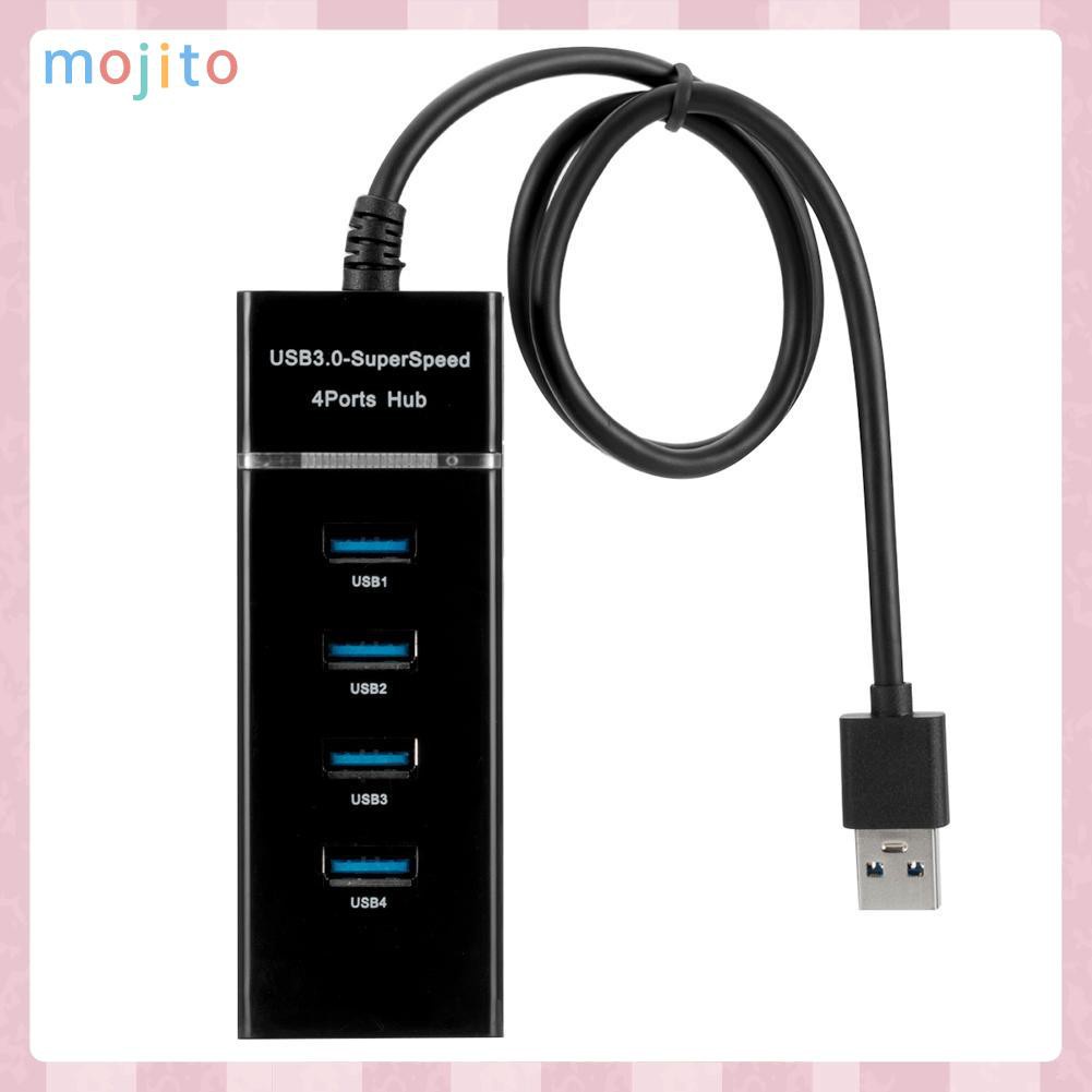 MOJITO 4 Port USB 3.0 Hub Super Speed 5Gbps Converter Cable Adapter for Laptop PC