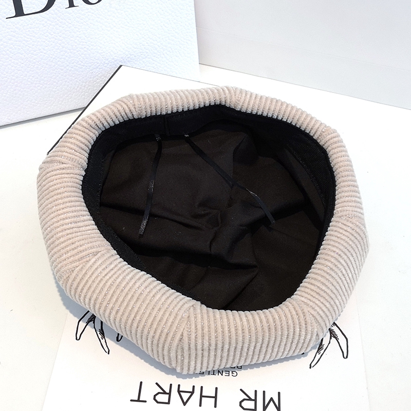 I Like You Gu Shengmale Zhao Lusi Mũ Beret Nhung Kẻ Màu Trơn Phiên Bản Hàn Quốc Dễ Phối Đồ Thu Đông Cho Nữ