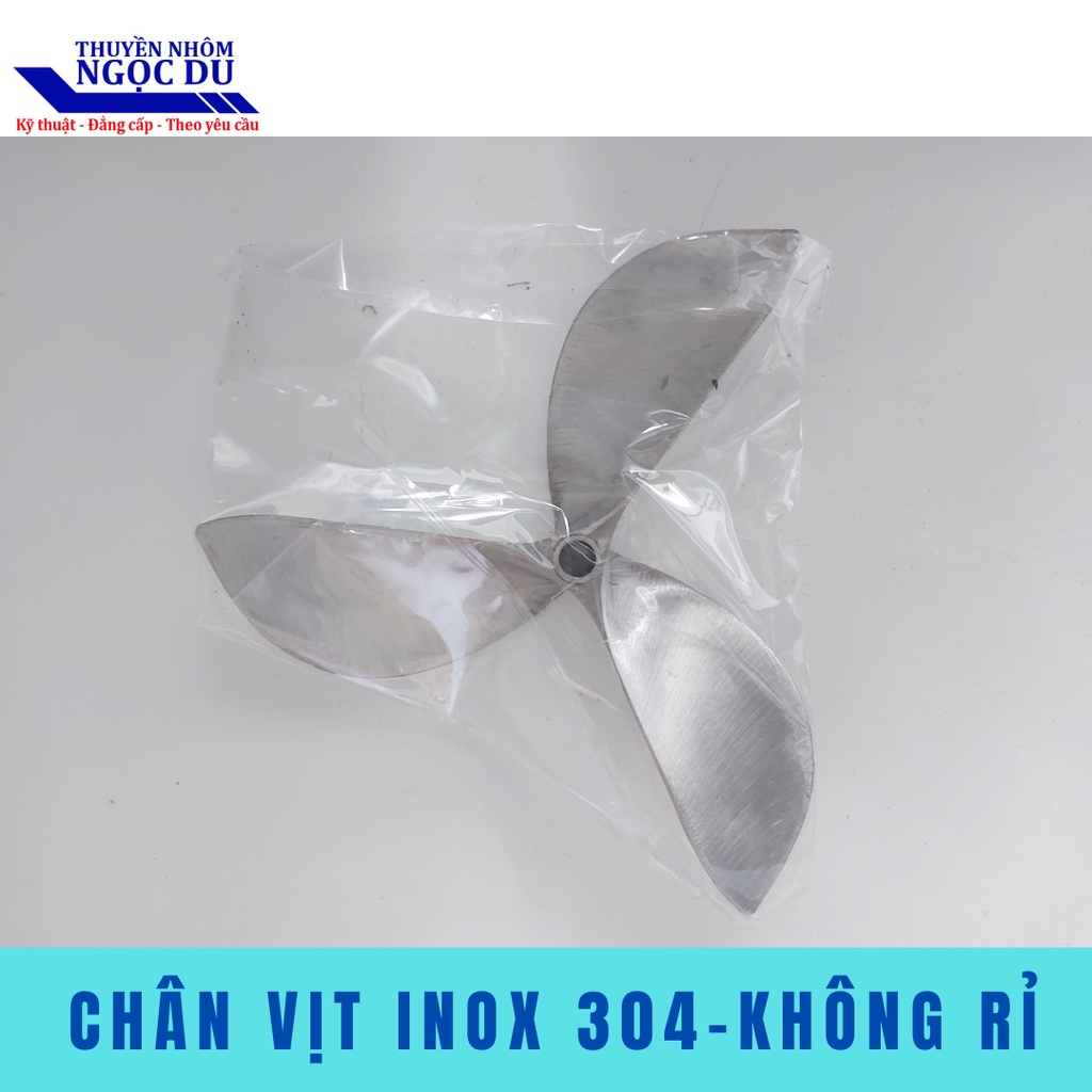 Chân Vịt Inox 3 Cánh 8HP đến 9HP, Lỗ Ren 16mm, Đường Kinh 24 cm, Chân Vịt Chạy Thuyền, Chạy Xuồng