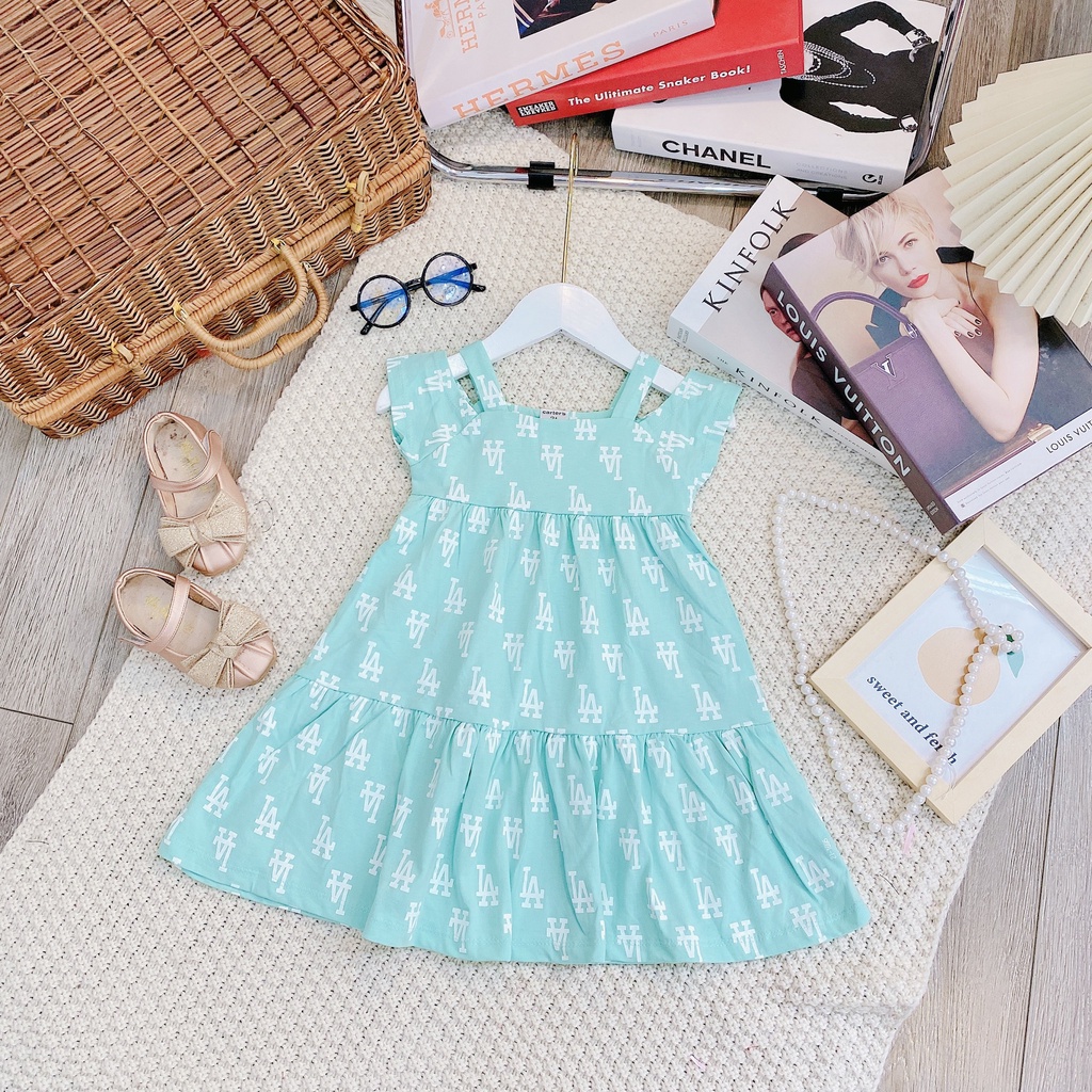 XẢ CẮT MÃ ✓12-22kg✓ Váy hở vai chất liệu cotton xuất cho bé cực xinh BẢNG MÀU 2