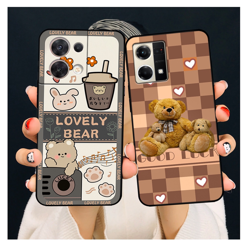 Ốp lưng Oppo Reno 8 4G / Reno 8Z 5G / Reno 8 5G in hình gấu bear dễ thương, bền đẹp