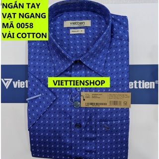 Áo sơ mi việt tiến ngắn tay vạt ngang