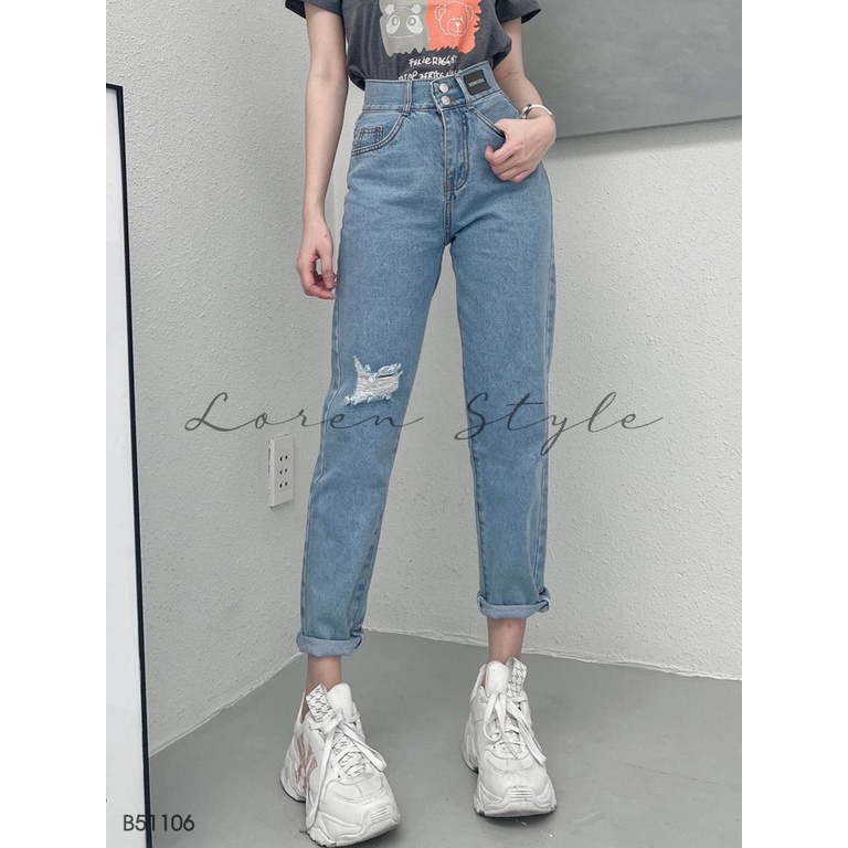 Quần jean baggy nữ LOREN 2 nút B51106