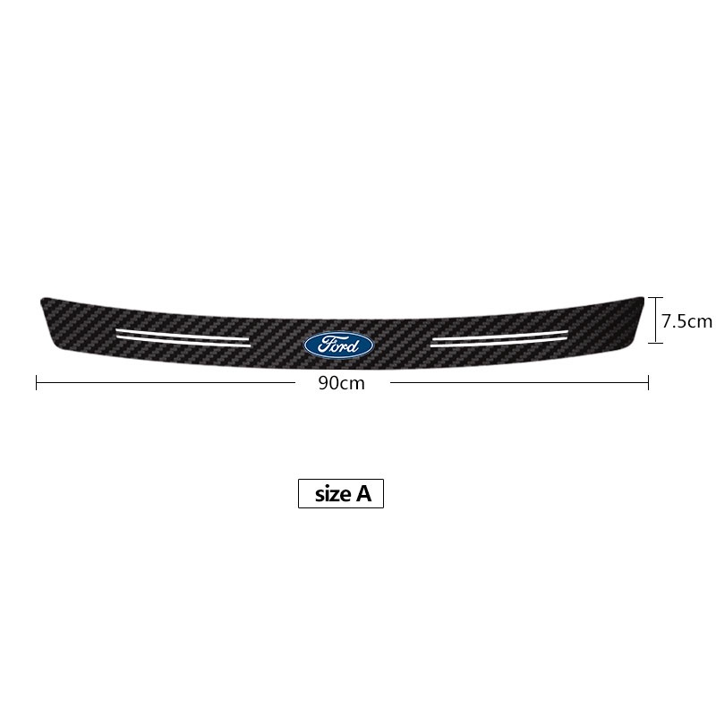 Miếng Dán Bảo Vệ Đuôi Xe Hơi Họa Tiết Sợi Carbon Cho Ford Ranger Fiesta Focus Everest Ecosport